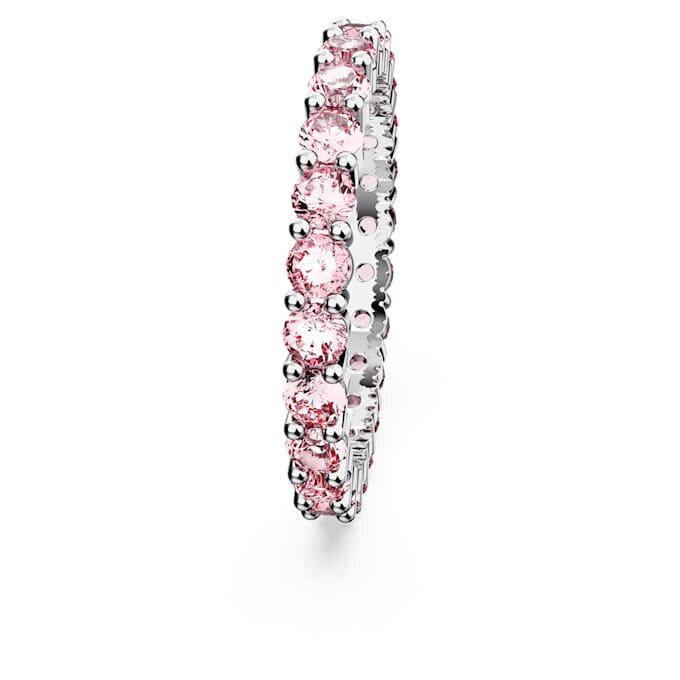 Matrix-Ring mit rundem Schliff, rosa, rhodiniert Matrix-Ring mit rundem Schliff, rosa, rhodiniert