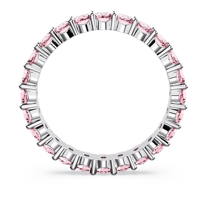 Matrix-Ring mit rundem Schliff, rosa, rhodiniert Matrix-Ring mit rundem Schliff, rosa, rhodiniert