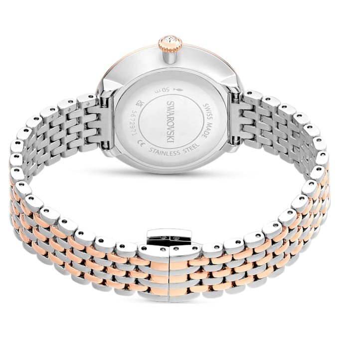 Matrix Tennis 7-Link-Uhr, Swiss Made, Metallarmband, Roségold-Farbton, gemischte Metalloberfläche Matrix Tennis 7-Link-Uhr, Swiss Made, Metallarmband, Roségold-Farbton, gemischte Metalloberfläche