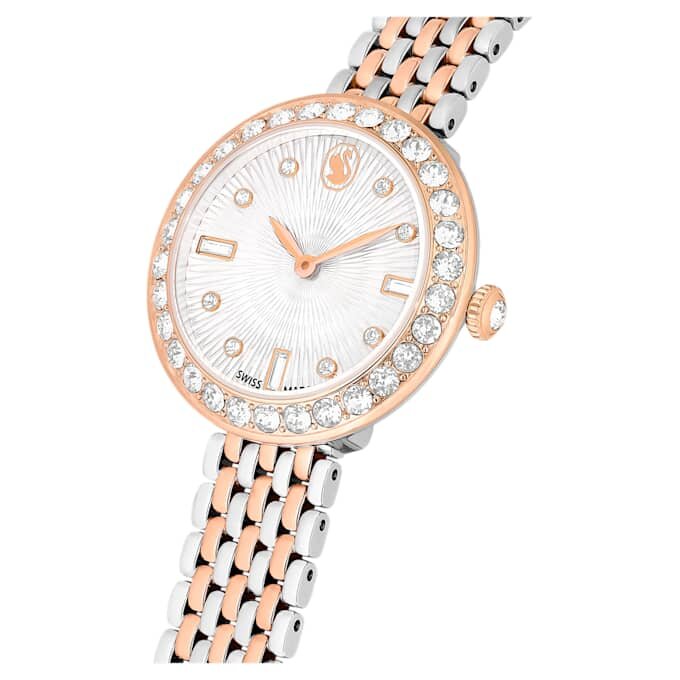 Matrix Tennis 7-Link-Uhr, Swiss Made, Metallarmband, Roségold-Farbton, gemischte Metalloberfläche Matrix Tennis 7-Link-Uhr, Swiss Made, Metallarmband, Roségold-Farbton, gemischte Metalloberfläche