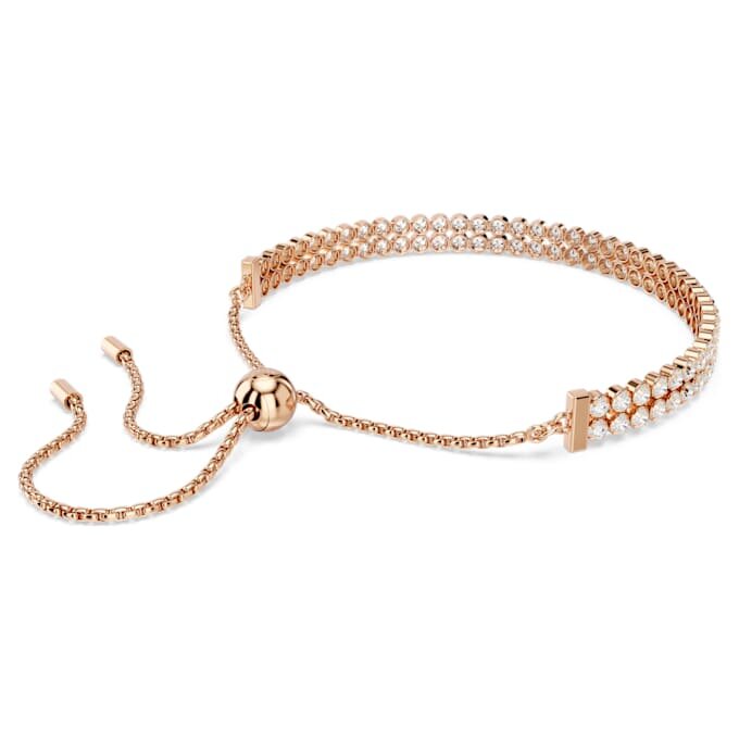 Matrix Tennis-Armband mit rundgeschliffenen Steinen, weiß, roségoldfarben plattiert Matrix Tennis-Armband mit rundgeschliffenen Steinen, weiß, roségoldfarben plattiert