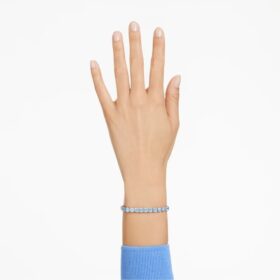 Matrix Tennis-Armband, Rundschliff, Blau, rhodiniert