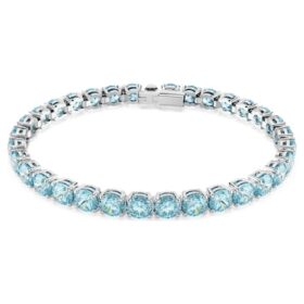 Matrix Tennis-Armband, Rundschliff, Blau, rhodiniert