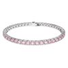 Matrix Tennis-Armband, Rundschliff, Rosa, rhodiniert Matrix Tennis-Armband, Rundschliff, Rosa, rhodiniert