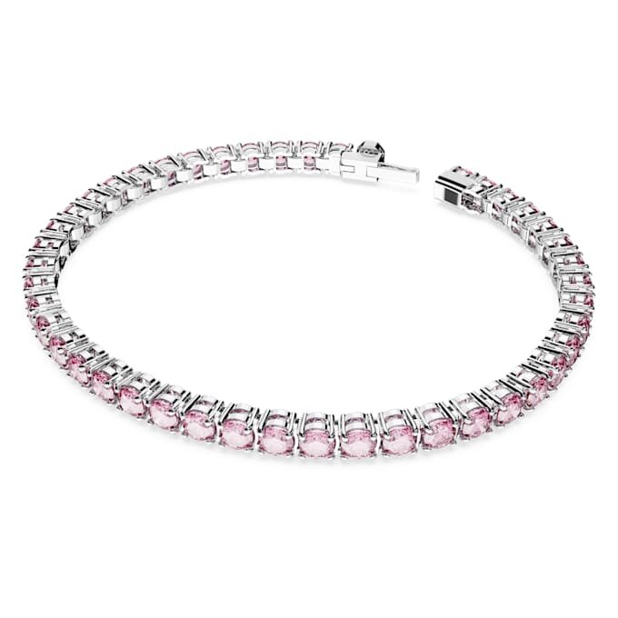 Matrix Tennis-Armband, Rundschliff, Rosa, rhodiniert Matrix Tennis-Armband, Rundschliff, Rosa, rhodiniert