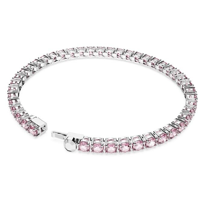 Matrix Tennis-Armband, Rundschliff, Rosa, rhodiniert Matrix Tennis-Armband, Rundschliff, Rosa, rhodiniert