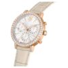 Matrix Tennis Chrono Uhr, Swiss Made, Lederarmband, beige, roségoldfarben