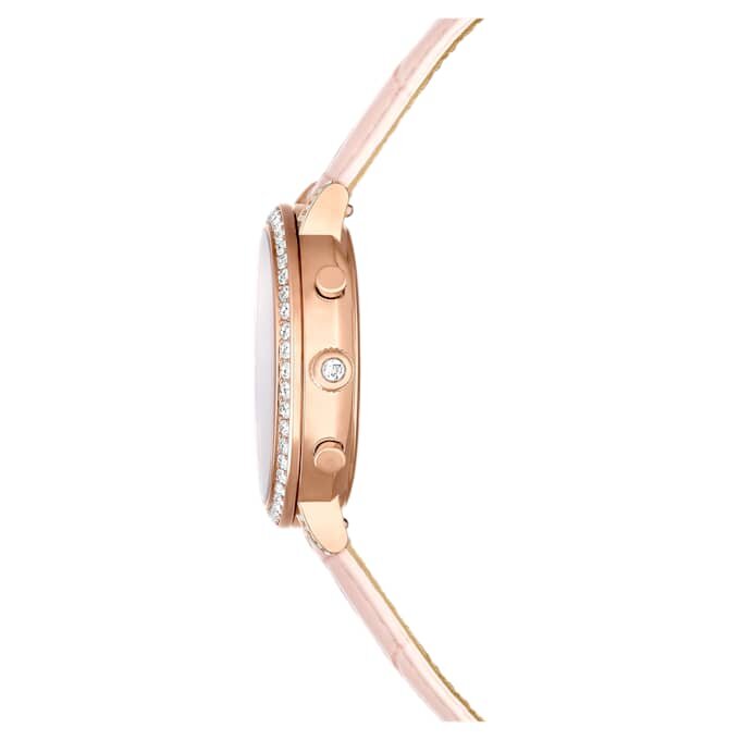 Matrix Tennis Chrono Uhr, Swiss Made, Lederarmband, Rosa, roségoldfarbenes Finish Matrix Tennis Chrono Uhr, Swiss Made, Lederarmband, Rosa, roségoldfarbenes Finish