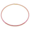 Matrix Tennis-Halskette mit rundgeschliffenen Kristallen, rosa, vergoldet Matrix Tennis-Halskette mit rundgeschliffenen Kristallen, rosa, vergoldet