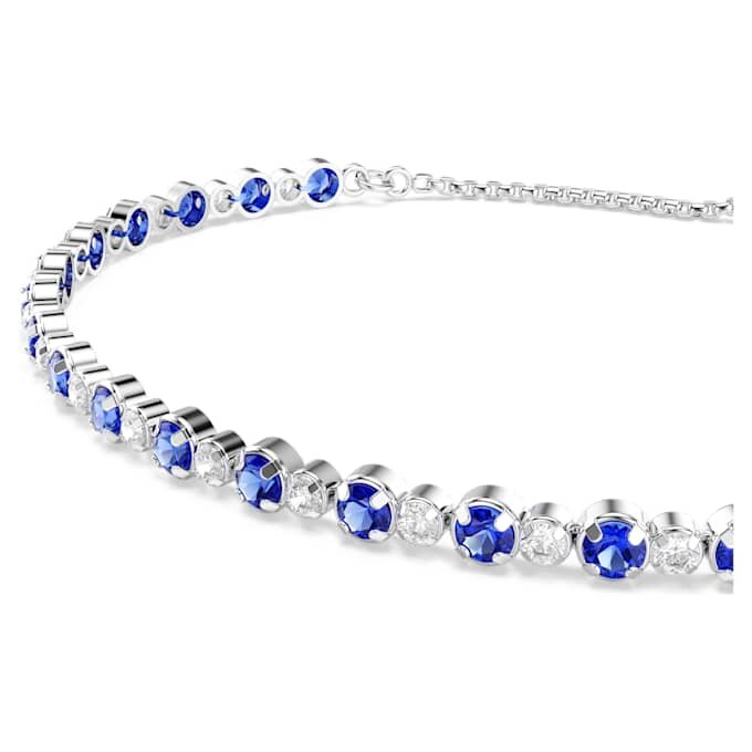 Matrix Tennisarmband mit gemischten Rundschliffen, blau, rhodiniert Matrix Tennisarmband mit gemischten Rundschliffen, blau, rhodiniert