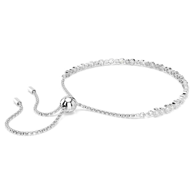 Matrix Tennisarmband mit gemischten Rundschliffen, weiß, rhodiniert Matrix Tennisarmband mit gemischten Rundschliffen, weiß, rhodiniert