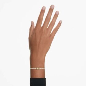 Matrix Tennisarmband mit gemischten Schliffen, Karamell, goldfarben plattiert