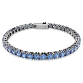 Matrix Tennisarmband, Rundschliff, Blau, rutheniumbeschichtet