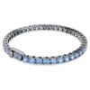 Matrix Tennisarmband, Rundschliff, Blau, rutheniumbeschichtet