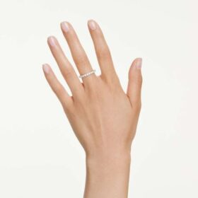 Matrix Vittore Bandring mit rundem Schliff, weiß, vergoldet