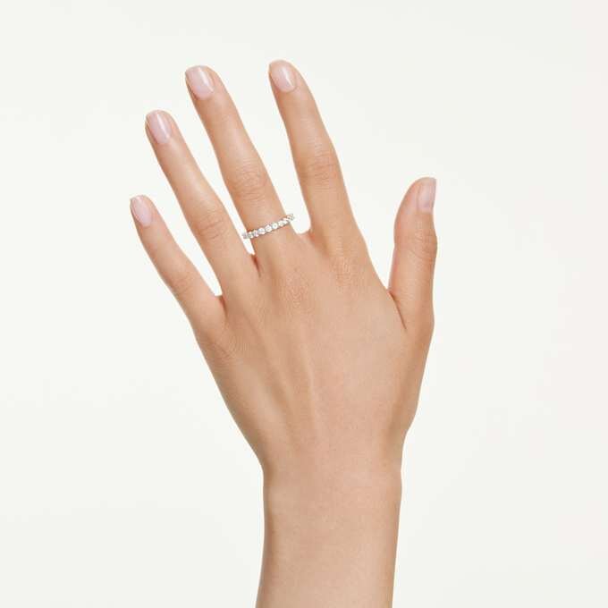 Matrix Vittore Bandring mit rundem Schliff, weiß, vergoldet Matrix Vittore Bandring mit rundem Schliff, weiß, vergoldet