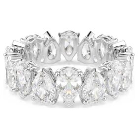 Matrix Vittore Ring, Birnenform, Weiß, silberfarben