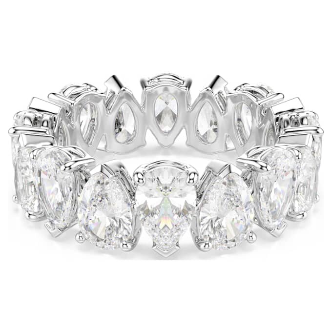 Matrix Vittore Ring, Birnenform, Weiß, silberfarben Matrix Vittore Ring, Birnenform, Weiß, silberfarben