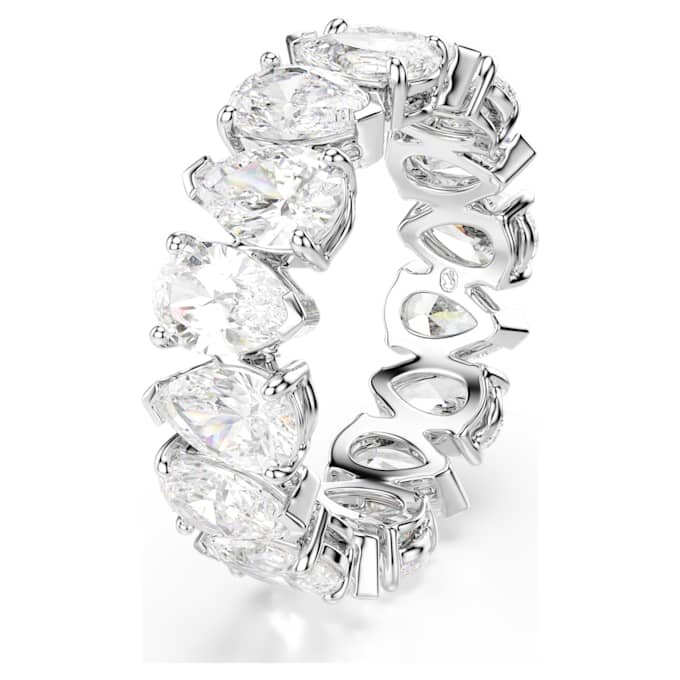 Matrix Vittore Ring, Birnenform, Weiß, silberfarben Matrix Vittore Ring, Birnenform, Weiß, silberfarben