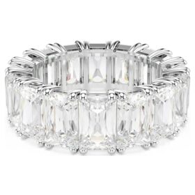 Matrix Vittore Ring im Baguette-Schliff, weiß, rhodiniert