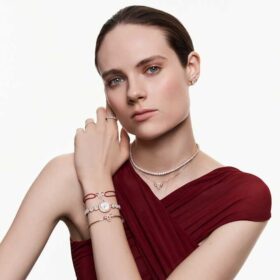 Matrix Vittore Ring, runder Schliff, weiß, roségoldfarben plattiert