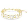 Mesmera-Armband mit gemischten Schliffen, weiß, goldfarben plattiert Mesmera-Armband mit gemischten Schliffen, weiß, goldfarben plattiert