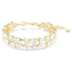 Mesmera-Armband mit gemischten Schliffen, weiß, goldfarben plattiert