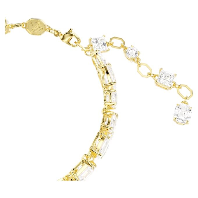 Mesmera-Armband mit gemischten Schliffen, weiß, goldfarben plattiert Mesmera-Armband mit gemischten Schliffen, weiß, goldfarben plattiert