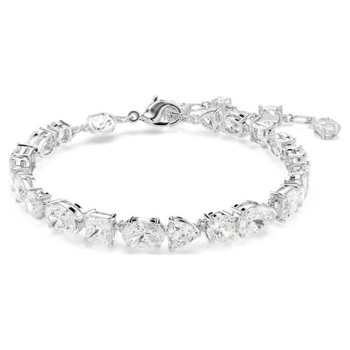 Mesmera-Armband mit gemischten Schliffformen, weiß, rhodiniert Mesmera-Armband mit gemischten Schliffformen, weiß, rhodiniert