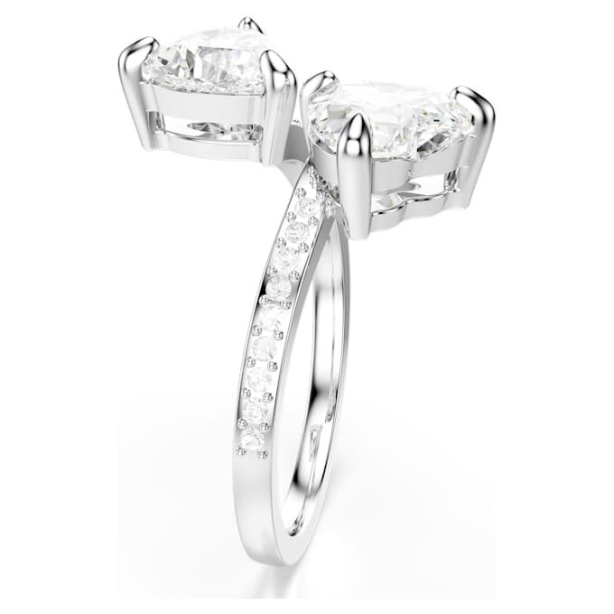 Mesmera Offener Ring mit Herzschliff, Pavé, Weiß, rhodiniert Mesmera Offener Ring mit Herzschliff, Pavé, Weiß, rhodiniert