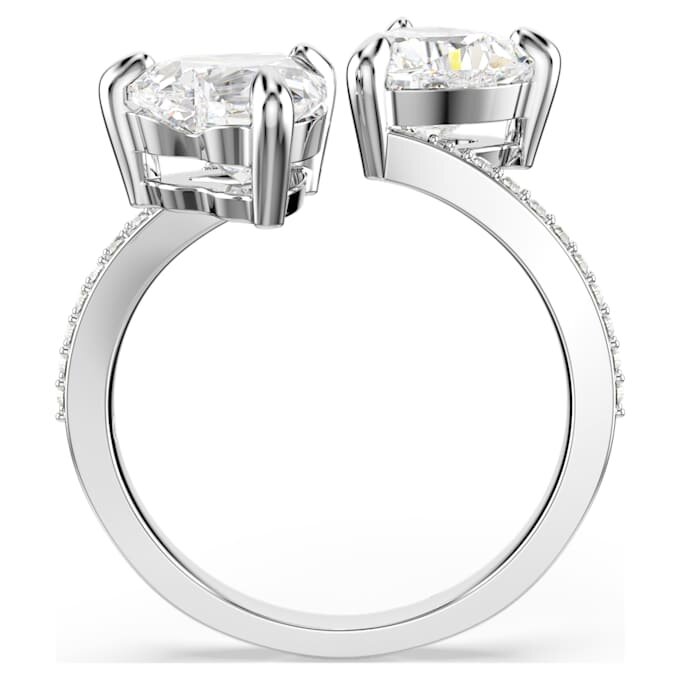 Mesmera Offener Ring mit Herzschliff, Pavé, Weiß, rhodiniert Mesmera Offener Ring mit Herzschliff, Pavé, Weiß, rhodiniert