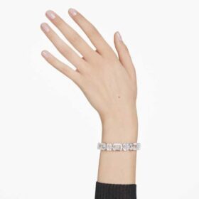 Millenia-Armband mit Achtkant-Schliff, weiß, rhodiniert