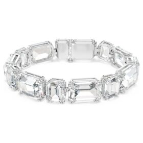 Millenia-Armband mit Achtkant-Schliff, weiß, rhodiniert
