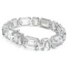 Millenia-Armband mit Achtkant-Schliff, weiß, rhodiniert