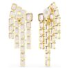 Millenia-Clip-Ohrringe im Achtkant-Schliff, Chandelier-Stil, lila, goldfarben plattiert Millenia-Clip-Ohrringe im Achtkant-Schliff, Chandelier-Stil, lila, goldfarben plattiert