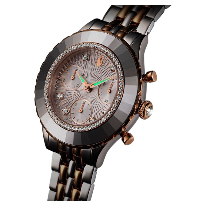Octea Chrono Uhr Swiss Made, Metallarmband, Roségold-Farbton, Mischmetall-Finish Octea Chrono Uhr Swiss Made, Metallarmband, Roségold-Farbton, Mischmetall-Finish