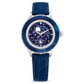 Octea Moon Uhr Swiss Made, Mond, Lederarmband, Blau, Edelstahl Octea Moon Uhr Swiss Made, Mond, Lederarmband, Blau, Edelstahl