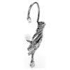 Ohrklemmen aus der Vienna-Kollektion „Feather“, groß, weiß, rutheniumbeschichtet