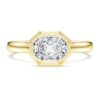 Ring mit achteckiger Fassung, im Labor gezüchtete Diamanten, 1,0 Karat insgesamt, achteckige Form, 14 Karat Gelbgold Ring mit achteckiger Fassung, im Labor gezüchtete Diamanten, 1,0 Karat insgesamt, achteckige Form, 14 Karat Gelbgold