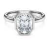 Ring mit achteckiger Fassung, im Labor gezüchtete Diamanten, 2,0 Karat insgesamt, achteckige Form, 14-karätiges Weißgold Ring mit achteckiger Fassung, im Labor gezüchtete Diamanten, 2,0 Karat insgesamt, achteckige Form, 14-karätiges Weißgold