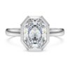Ring mit achteckiger Fassung, im Labor gezüchtete Diamanten, 2,0 Karat insgesamt, achteckige Form, 14-karätiges Weißgold Ring mit achteckiger Fassung, im Labor gezüchtete Diamanten, 2,0 Karat insgesamt, achteckige Form, 14-karätiges Weißgold