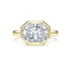 Ring mit achteckiger Fassung, im Labor gezüchtete Diamanten, 3,0 Karat insgesamt, achteckige Form, 14-karätiges Gelbgold Ring mit achteckiger Fassung, im Labor gezüchtete Diamanten, 3,0 Karat insgesamt, achteckige Form, 14-karätiges Gelbgold