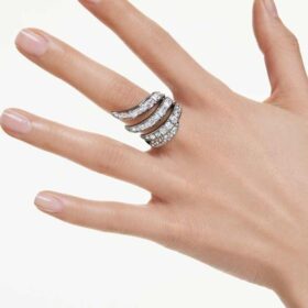 Ring „Swan“ aus der Vienna-Kollektion, weiß, rutheniumbeschichtet