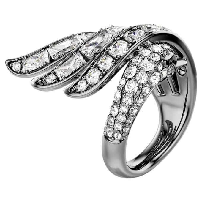 Ring „Swan“ aus der Vienna-Kollektion, weiß, rutheniumbeschichtet Ring „Swan“ aus der Vienna-Kollektion, weiß, rutheniumbeschichtet