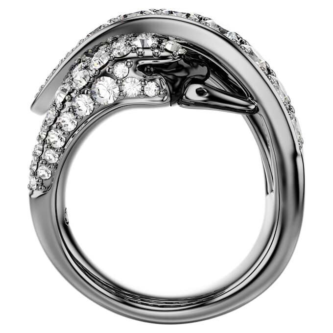 Ring „Swan“ aus der Vienna-Kollektion, weiß, rutheniumbeschichtet Ring „Swan“ aus der Vienna-Kollektion, weiß, rutheniumbeschichtet