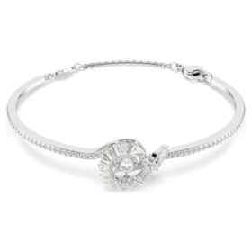 Schlangenarmband mit gemischten Schliffen, Jahr der Schlange, Weiß, rhodiniert