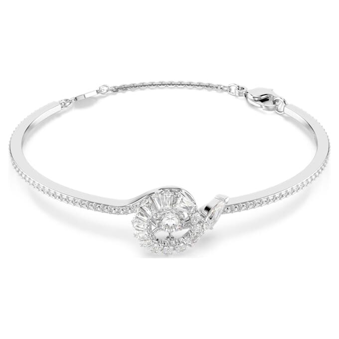 Schlangenarmband mit gemischten Schliffen, Jahr der Schlange, Weiß, rhodiniert Schlangenarmband mit gemischten Schliffen, Jahr der Schlange, Weiß, rhodiniert