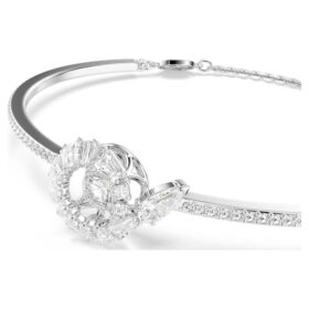 Schlangenarmband mit gemischten Schliffen, Jahr der Schlange, Weiß, rhodiniert