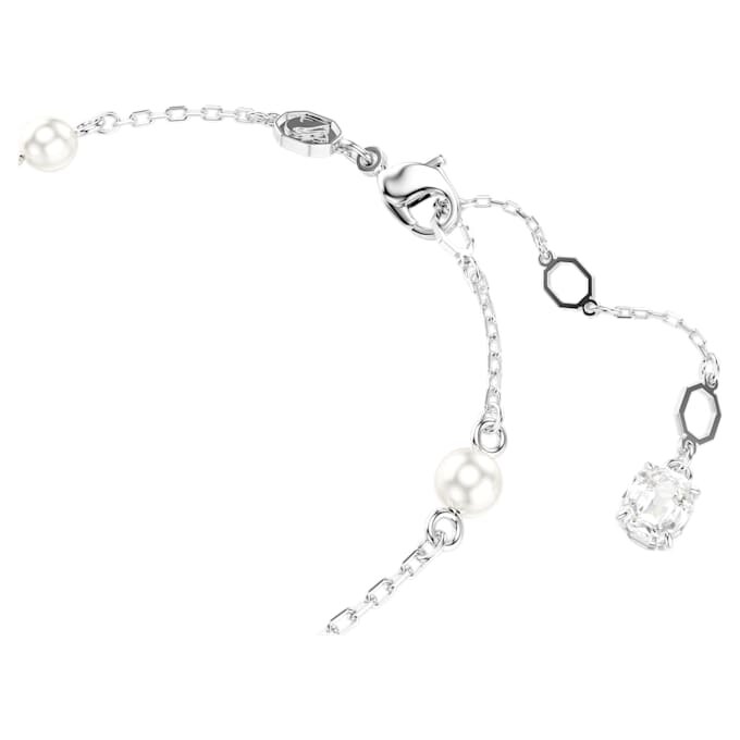 Schlangenarmband mit Kristallperle, gemischte Schliffe, Jahr der Schlange, weiß, rhodiniert Schlangenarmband mit Kristallperle, gemischte Schliffe, Jahr der Schlange, weiß, rhodiniert