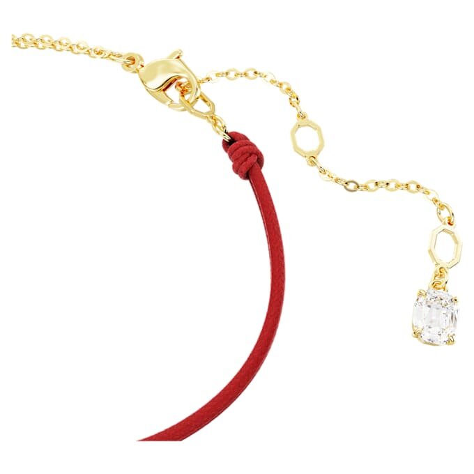 Schlangenarmband mit Kristallperlen, gemischte Schliffe, Jahr der Schlange, rot, goldfarben plattiert Schlangenarmband mit Kristallperlen, gemischte Schliffe, Jahr der Schlange, rot, goldfarben plattiert